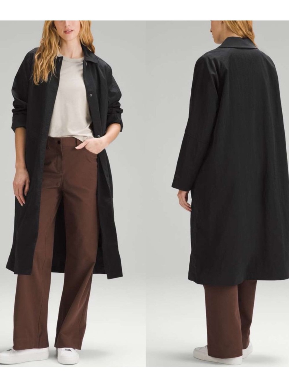 Lululemon Lightweight Collared A-Line Coat Black Sz 4